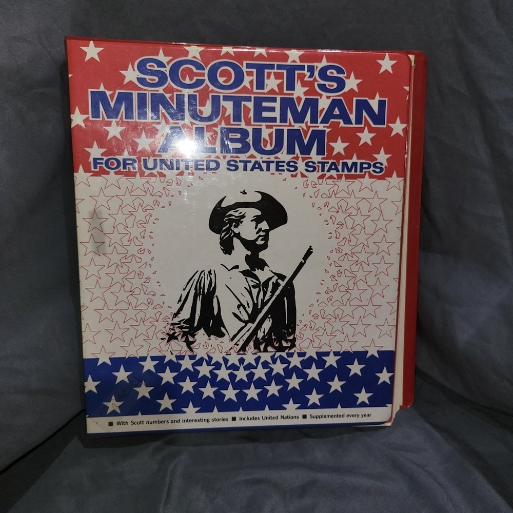 Vintage 1970s Scott's Minuteman US Stamp Album Binder EMPTY